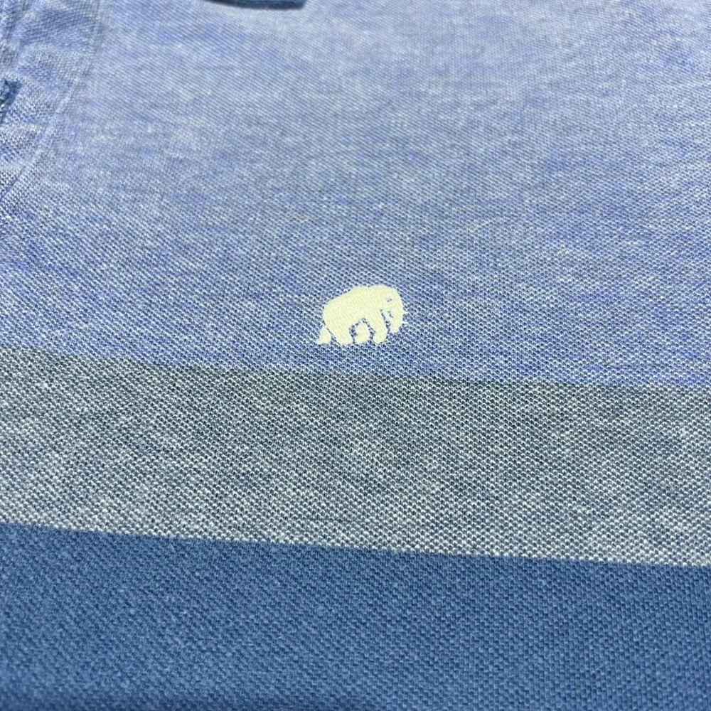 Banana Republic Mens XL Blue Striped Pique Polo Shirt Elephant Logo Cotton